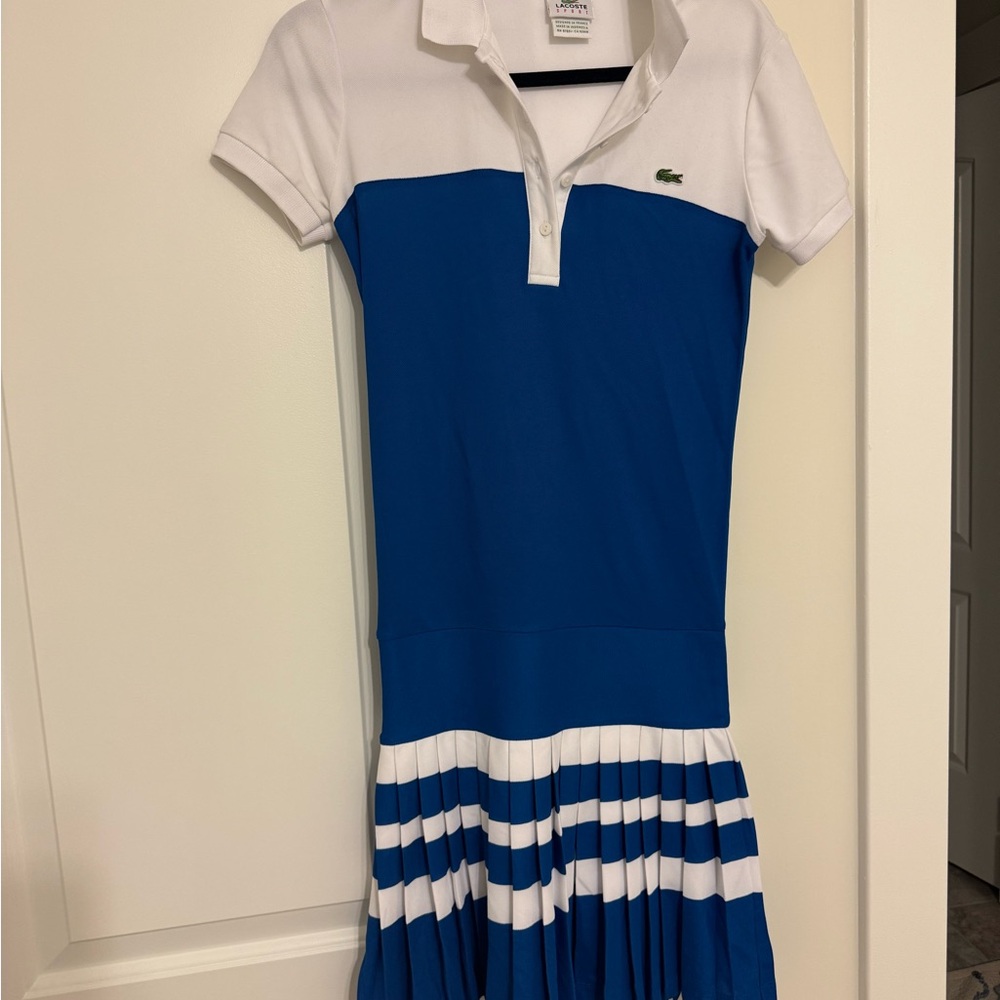 Lacoste Blue and White Polo Dress - size 34